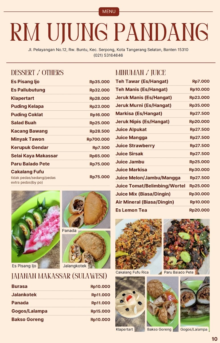 Ujung Pandang Restaurant - Seafood & Grilled Chicken Menu - Image 1
