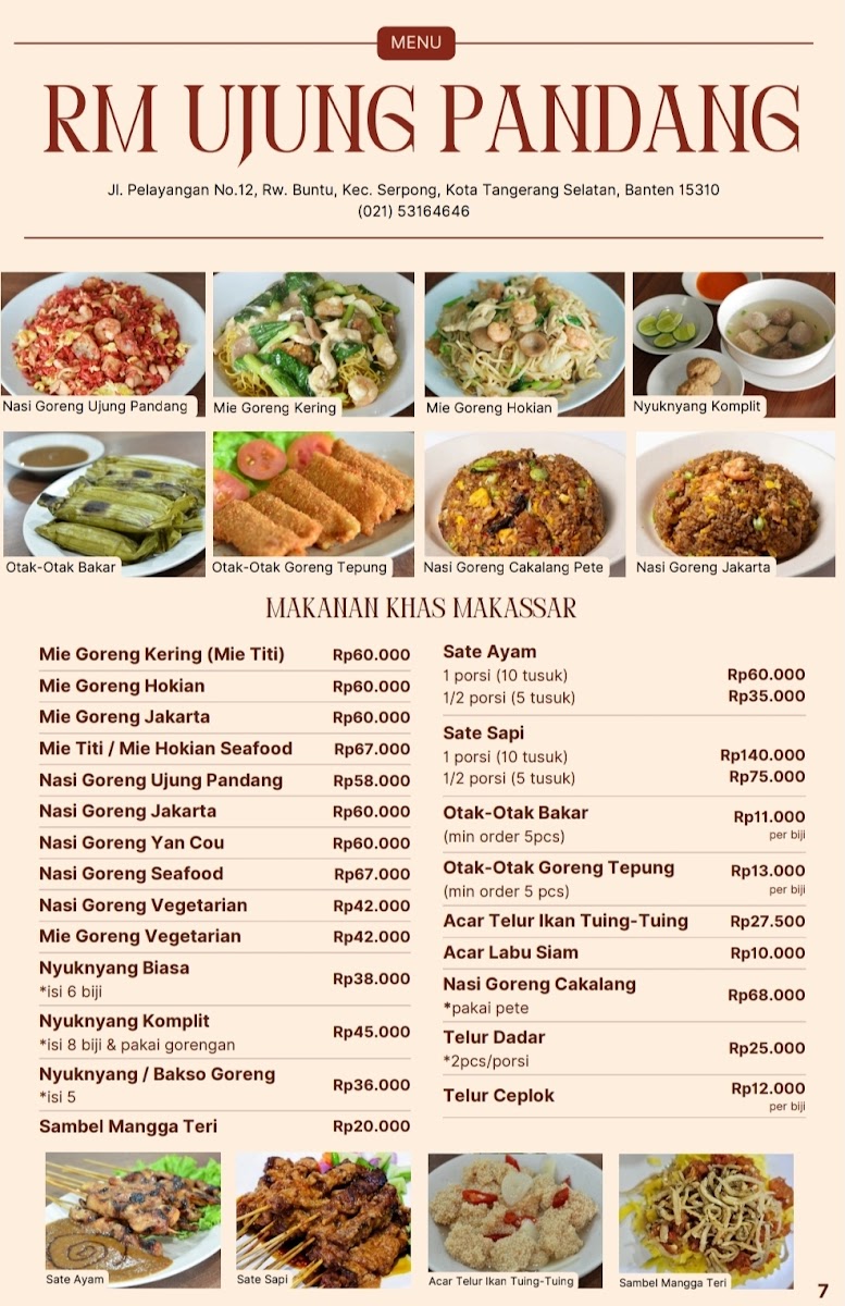Ujung Pandang Restaurant - Seafood & Grilled Chicken Menu - Image 2